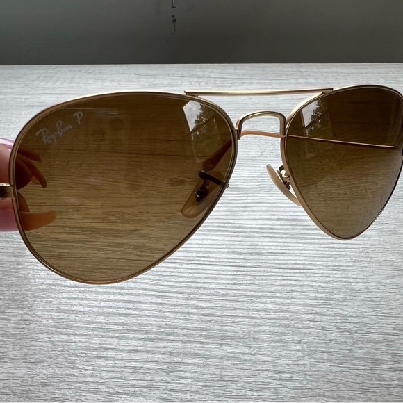 Brown/Gold Ray Ban Aviator Gradient/Polarized for $130 - Picture 3 of 3